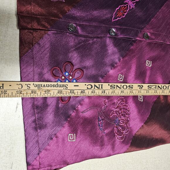 Marsh Landing Womens Asian Inspired Patchwork Jacket Size Med Embroidere Artsy - Picture 8 of 9
